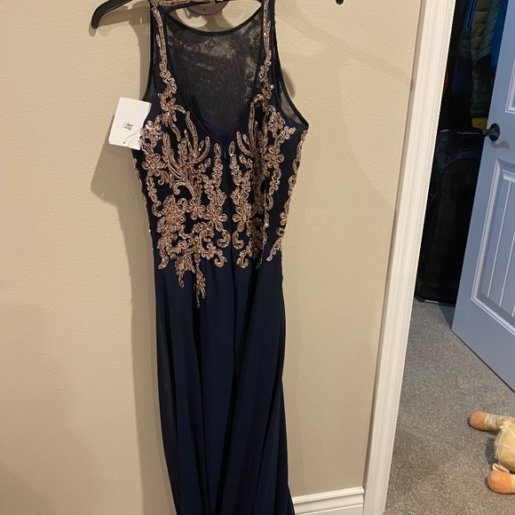 Betsy & Adam Embellished Bodice Chiffon Gown - Mother of the Bride Dress - Picture 3 of 6